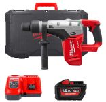 Перфоратор акумуляторний безщітковий SDS-MAX MILWAUKEE M18 CHM-121C, 6,0Дж (зарядний пристрій M12-18 FC, 1 акумулятор М18 HB12 1 (4933471284)