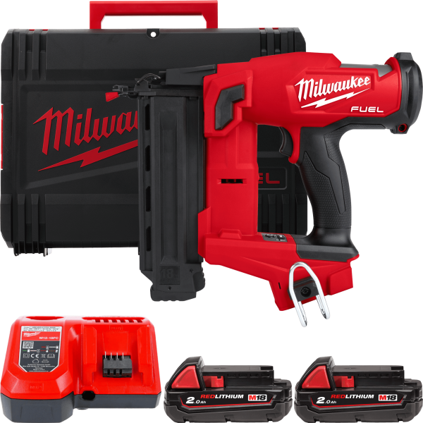 Пістолет цвяхозабивний акумуляторний безщітковий MILWAUKEE, M18 FN18GS-202X (зарядний пристрій M12-18 FC, 2 акумулятори М18 В2 2 (4933471407)
