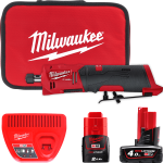 Шліфмашина пряма цангова акумуляторна безщіткова MILWAUKEE, M12 FDGS-422B (зарядний пристрій С12 С, 1 акумулятор М12 В2 2Аг, 1 а (4933471436)