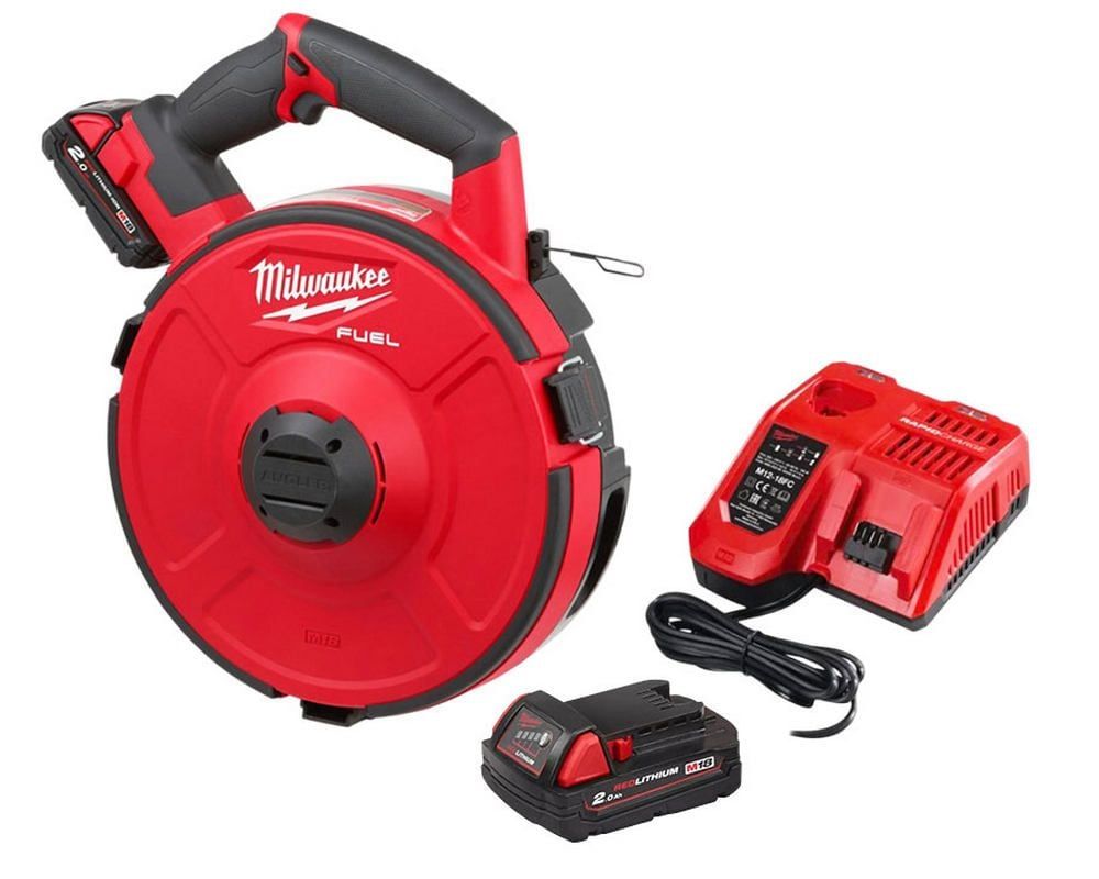 Пристрій акумуляторний для протягування кабелю MILWAUKEE, M18 FPFT-202 NC Set, 30м (зарядний пристрій M12-18 FC, 2 акумулятори M (4933471954)