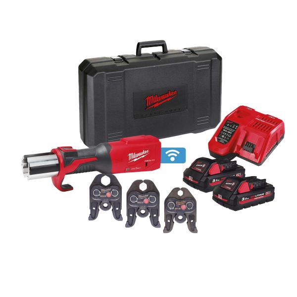 Обтискач гідравлічний акумуляторний для труб MILWAUKEE, M18 ONEBLHPT-302C M-SET (зарядний пристрій М12-18 FC, 2 акумулятори М18 (4933478310)