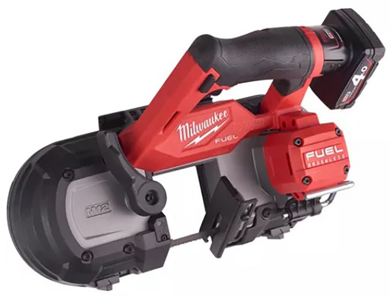 Пила стрічкова акумуляторна безщіткова MILWAUKEE, M12 FBS64-402C, 64мм  (зарядний пристрій С12 С, 2 акумулятори М12 В4 4Аг, поло (4933478441)