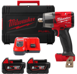 Гайковерт акумуляторний безщітковий 1/2'' MILWAUKEE, M18 FMTIW2P12-502X, 881Нм, з піном (зарядний пристрій M12-18 FC, 2 акумулят (4933478453)