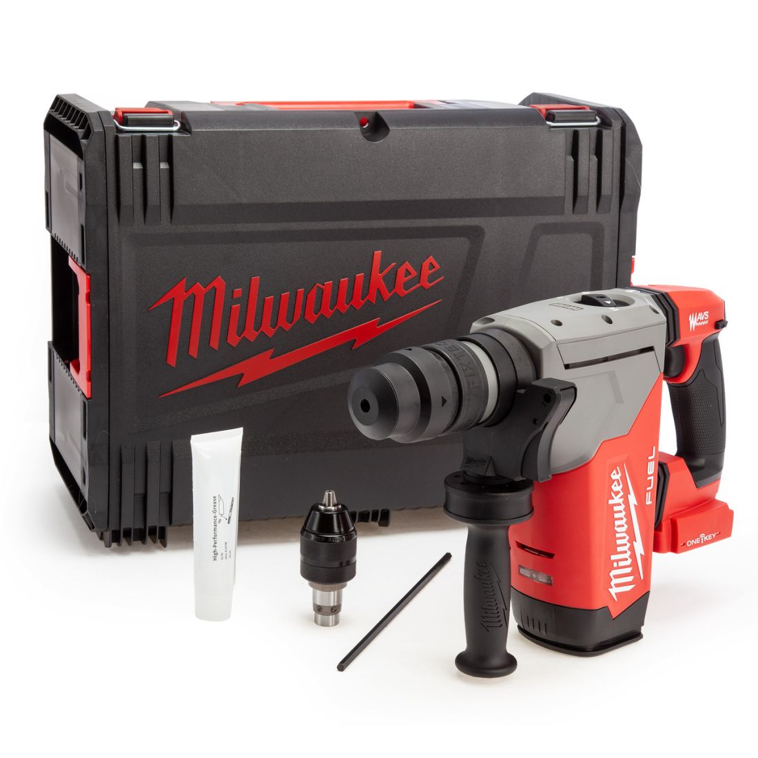 Перфоратор акумуляторний SDS-PLUS MILWAUKEE, M18 ONEFHPX-0X, 5Дж (каркас, патрон FIXTEC 13мм, HDкейс) (4933478495)