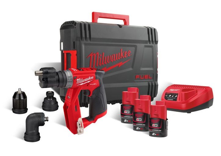 Дриль-шуруповерт акумуляторний безщітковий MILWAUKEE, M12 FDDXKIT-203X, 34Нм (зарядний пристрій С12 С, 3 акумулятор М12 В2 2Аг, (4933478525)
