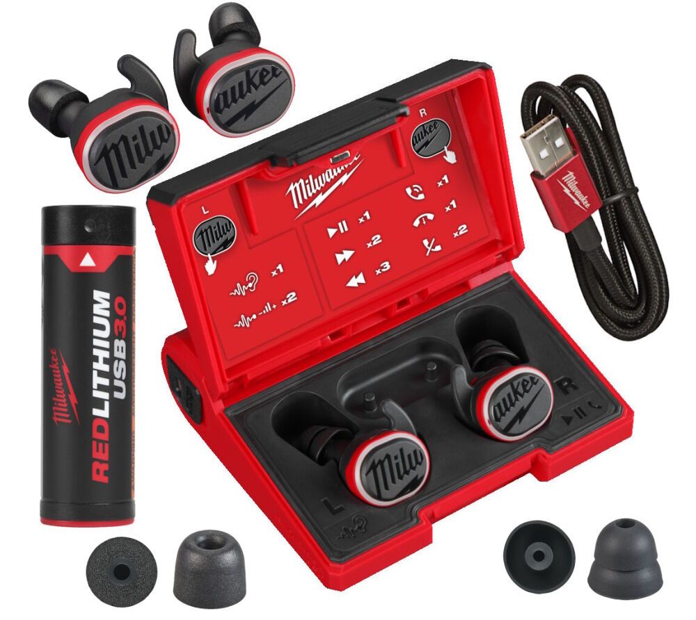 Навушники акумуляторні для работы, с захистом слуху MILWAUKEE L4 RLEPB-301 USB Bluetooth (4933478750)