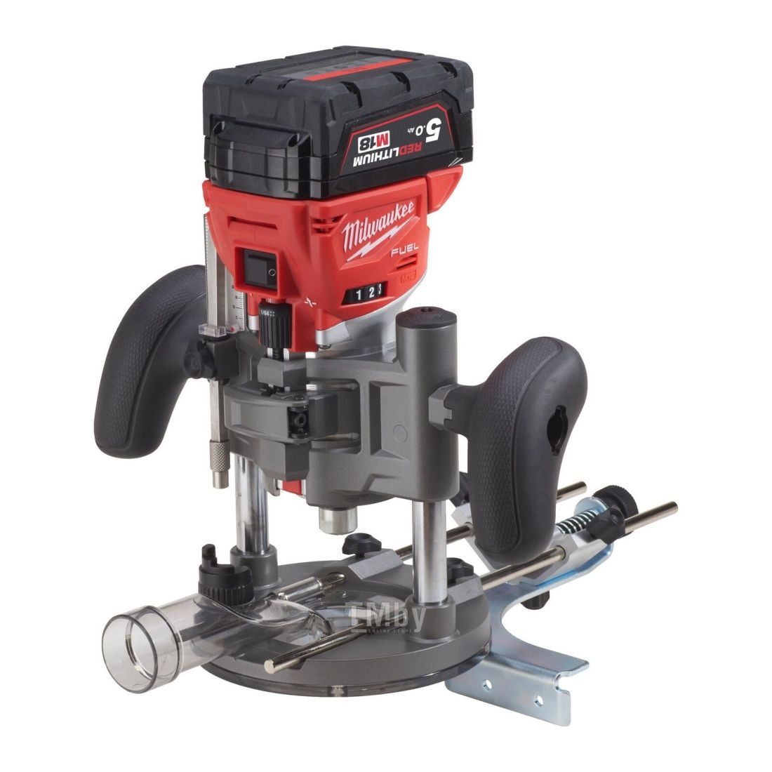 Фрезер кромкувальний акумулятрний MILWAUKEE, M18 FTR8-0X, цанга 6/8мм (насадки для відалення пилу 2шт, накладка 146мм, цанга 1х6 (4933479073)
