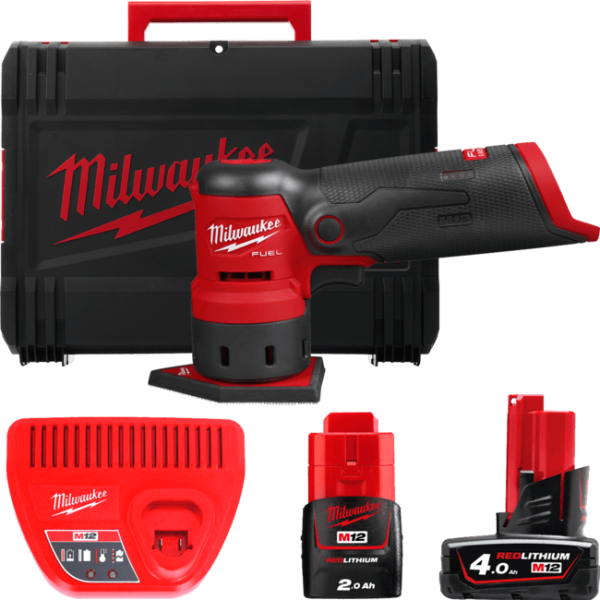 Шліфмашина вібраційна акумуляторна безщіткова MILWAUKEE, M12 FDSS-422X (зарядний пристрій С12 С, 1 акумулятор М12 В2 2Аг, 1 акум (4933479681)