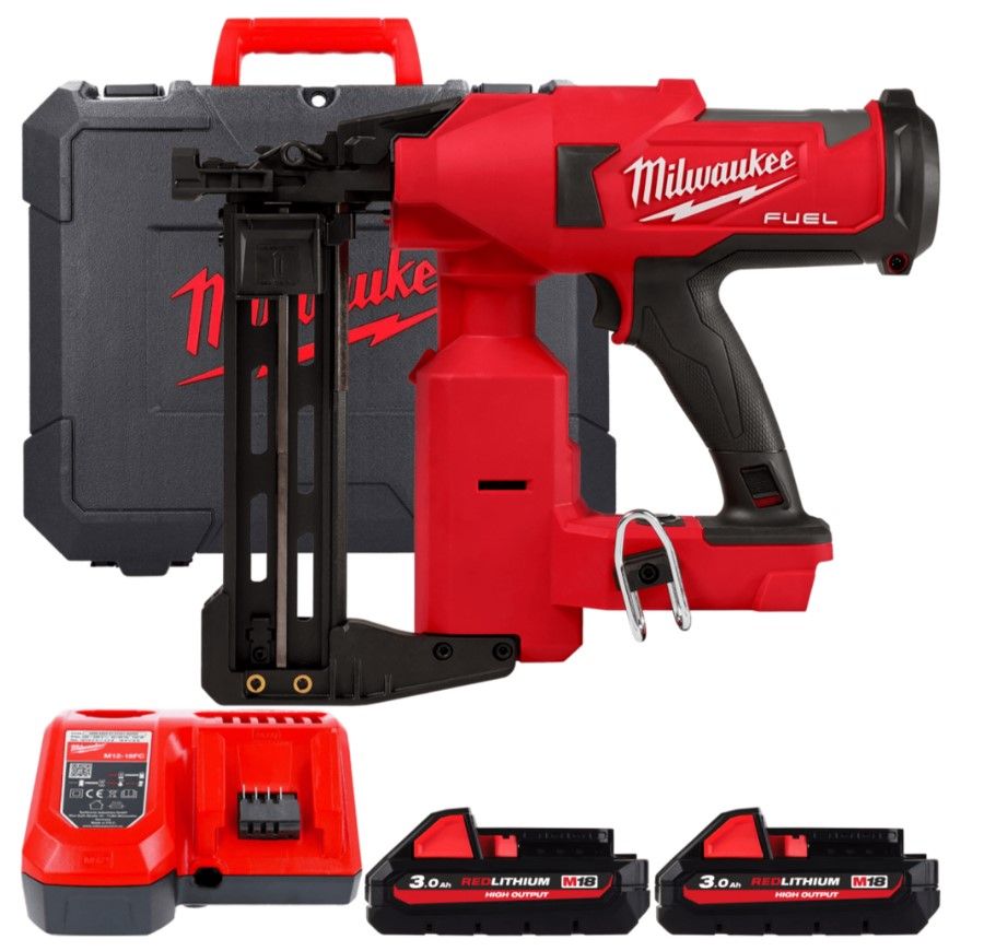 Степлер скобозабивний акумуляторний безщітковий MILWAUKEE, M18 FFUS-302C, 38-51мм (зарядний пристрій M12-18 FC, 2 акумулятори М1 (4933479832)