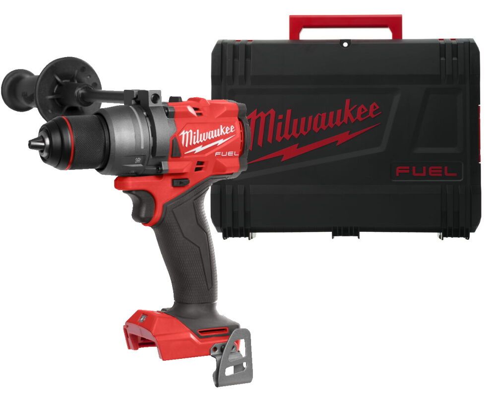 Дриль-шуруповерт акумуляторний безщітковий MILWAUKEE, M18 FDD3-0X,158Нм (каркас, кліпса для ременя, бічна ручка, HDкейс) (4933479862)