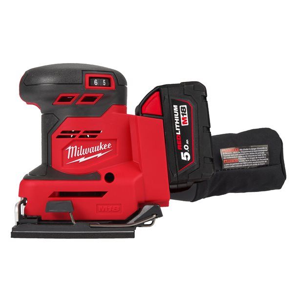 Шліфмашина вібраційна акумуляторна MILWAUKEE, M18 BQSS-502B, 113х104мм (зарядний пристрій М12-18 С, 2 акумулятори М18 В5 5Аг, су (4933479967)