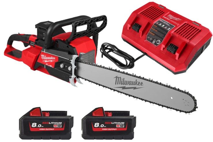 Пила ланцюгова акумуляторна безщіткова MILWAUKEE (шина 50см) M18 F2CHS50-802 (2Х18В) (+ заряд.пристрій, 2 акум., шина, ланцюг, к (4933480121)