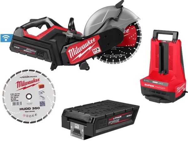 Машина відрізна акумуляторна (різач) MILWAUKEE, MXF COS350G2-802, діам.350мм (диск HUDD 350, зарядний пристрій MXF SC, 2 акум. X (4933480480)