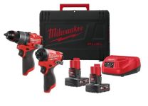 Набір з 2х інструментів безщіткових акумуляторних MILWAUKEE M12 FPP2A2-602X (дриль-шуруповерт з ударом M12 FUEL FPD2-0, гвинтове (4933480588)