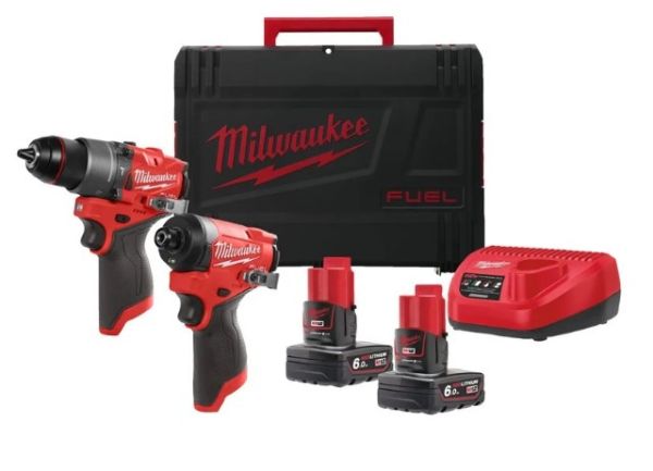 Набір з 2х інструментів безщіткових акумуляторних MILWAUKEE M12 FPP2A2-602X (дриль-шуруповерт з ударом M12 FUEL FPD2-0, гвинтове (4933480588)