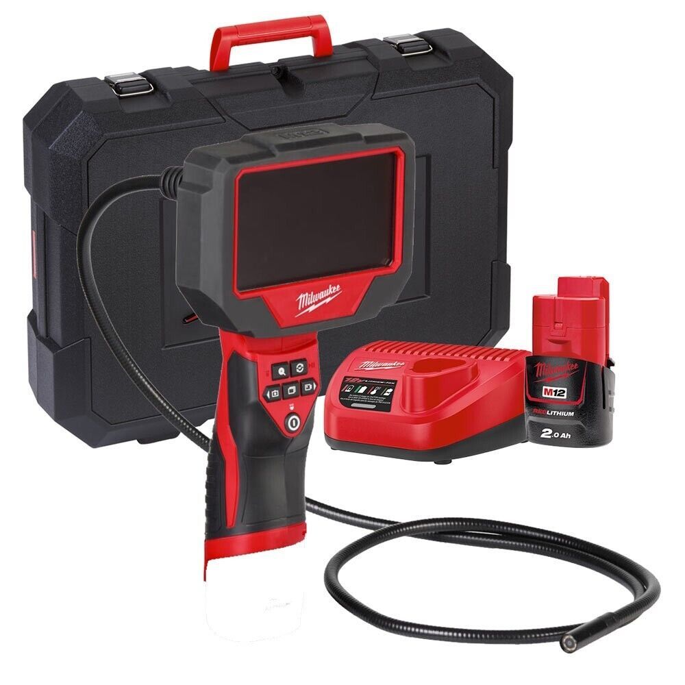 Камера цифрова акумуляторна MILWAUKEE, M12 360IC12-201C, 1м (зарядний пристрій С12 С, 1 акумулятор 2Ач, кейс) (4933480740)