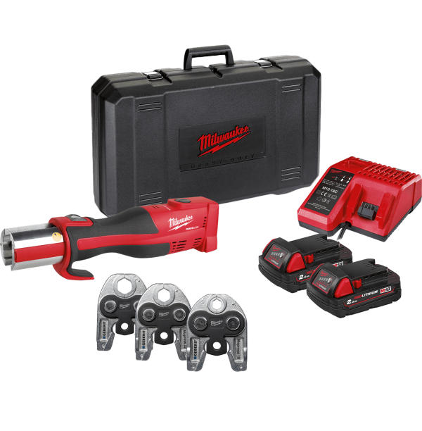Обтискач гідравлічний акумуляторний для труб MILWAUKEE, M18 BLHPT-202C GEBERIT (зарядний пристрій М12-18 C, 2 акумулятори М18 В2 (4933480903)