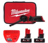 Шліфмашина стрічкова акумуляторна безщіткова MILWAUKEE, M12 FBFL10-402B, 10мм (зарядний пристрій С12 С, 2 акумулятори М12 В4 4Аг (4933480959)
