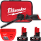 Шліфмашина стрічкова акумуляторна безщіткова MILWAUKEE, M12 FBFL13-402B, 13мм (зарядний пристрій С12 С, 2 акумулятори М12 В4 4Аг (4933480961)