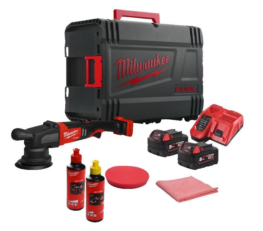 Машина полірувальна акумуляторна ексцентрикова безщіткова MILWAUKEE, M18 FROP15-502X KIT, діаметр 125мм (зарядний пристрій M12-1 (4933492352)