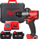 Дриль-шуруповерт акумуляторний безщітковий MILWAUKEE, M18 FDD3-402C, 158Нм (зарядний пристрій М12-18 С, 2 акумулятори М18 В4 4Аг (4933492472)