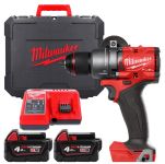 Дриль-шуруповерт з ударом акумуляторний безщітковий MILWAUKEE, M18 FPD3-402С, 158Нм (зарядний пристрій М12-18 С, 2 акумулятори М (4933492473)