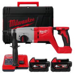 Перфоратор акумуляторний безщітковий SDS-PLUS MILWAUKEE, M18 BLHACD26-402X, 2,6Дж (зарядний пристрій М12-18 С, 2 акумулятори М18 (4933492480)