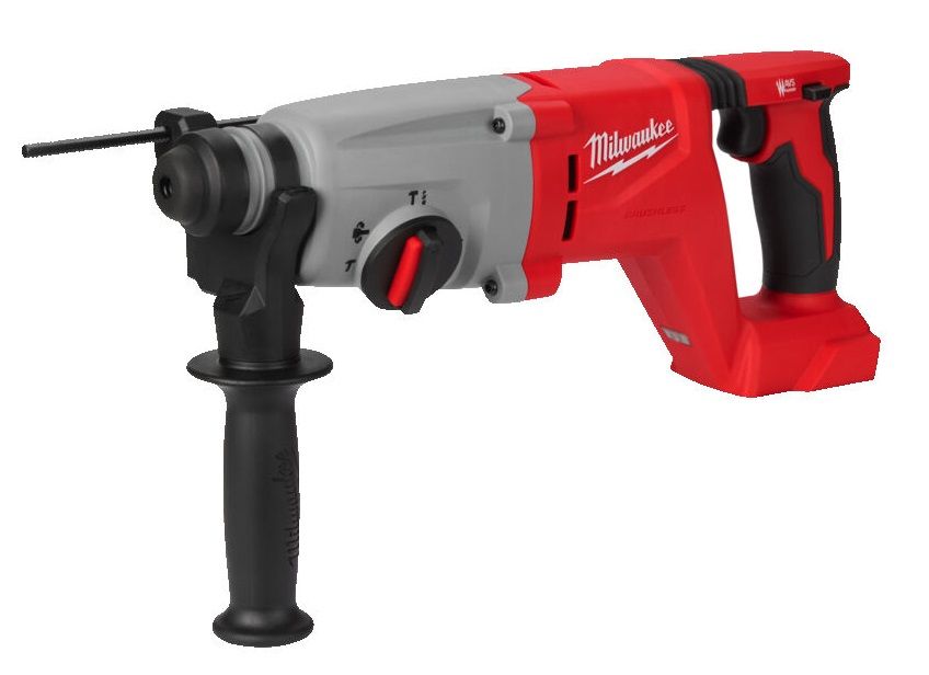 Перфоратор акумуляторний безщітковий SDS-PLUS MILWAUKEE, M18 BLHACD26-0, 2,6Дж (каркас, бічна рукоять, обмежувач глибини, картон (4933492483)
