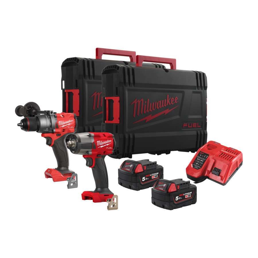 Набір акумуляторних інтрументів Milwaukee M18FPP2F3-502X (ударний дриль M18 FPD3, M18 FMTIW2F12 бездротовий ударний гайковерт 1/ (4933492518)