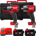 Набір акумуляторних інтрументів Milwaukee M18FPP2F3-502X (ударний дриль M18 FPD3, M18 FMTIW2F12 бездротовий ударний гайковерт 1/ (4933492518)