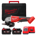 Шліфмашина кутова - болгарка акумуляторна безщіткова MILWAUKEE, M18 BLSAG125XPD-402X, діаметр 125мм (зарядний пристрій М12-18 С, (4933492646)