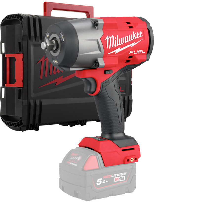 Гайковерт акумуляторний безщітковий 1/2'' MILWAUKEE, M18 FHIW2F12-0Х, 2034Нм, з кільцем (каркас, HDкейс) (4933492782)