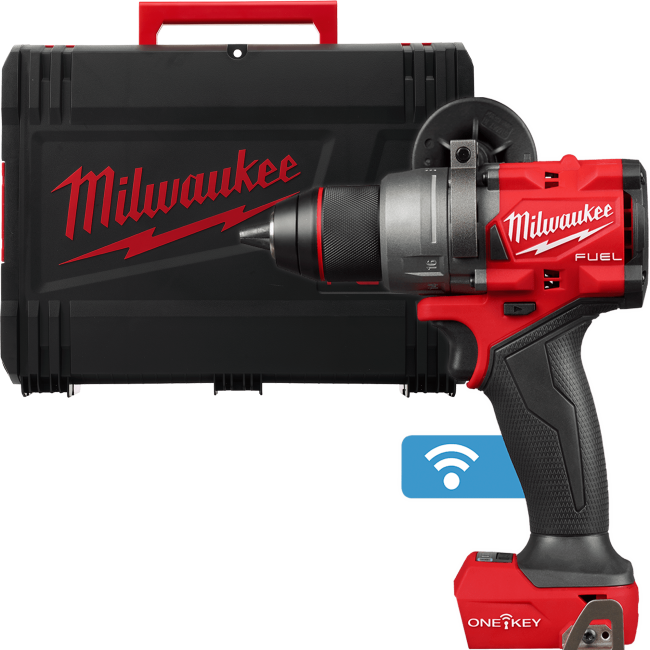 Дриль-шуруповерт з ударом акумуляторний безщітковий MILWAUKEE, M18 ONEPD3-0X, 158Нм (каркас, кліпса для ременя, бічна ручка, HDк (4933492798)