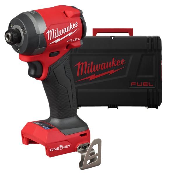 Шурупокрут ударний акумуляторний безщітковий 1/4" HEX MILWAUKEE, M18 ONEID3-0X, 226Нм (каркас, кліпса для ременя, тримач для біт (4933492800)