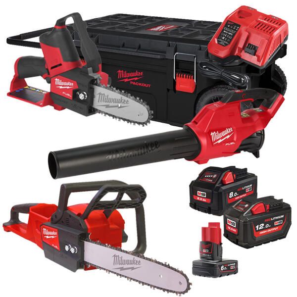 Набір інструмента садового акумуляторного MILWAUKEE M18 FPP30PL5-823P (зарядний пристрій М12-18FC, акумулятори M18 HB12 12Аг, M1 (4933492814)