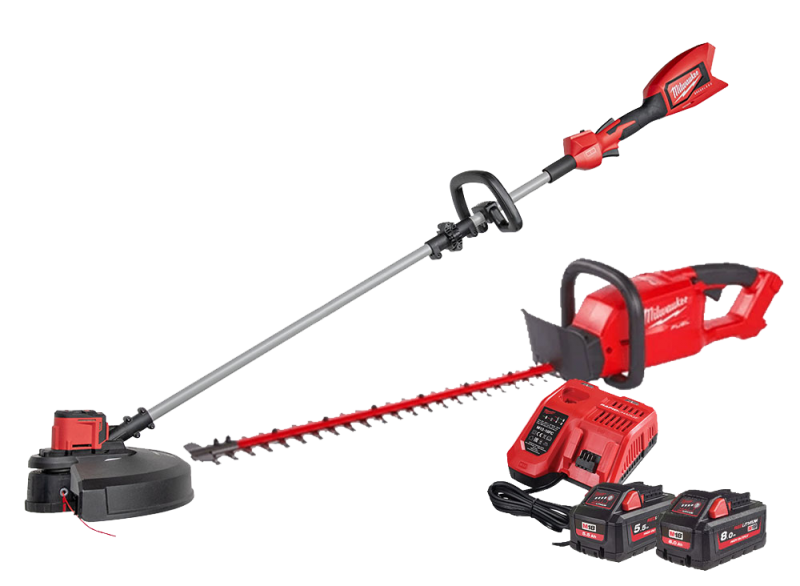 Набір інструмента садового акумуляторного MILWAUKEE M18 FPP2OP1-852 (зарядний пристрій М12-18 FC, акумулятори М18 НВ8 8Аг та М18 (4933492816)