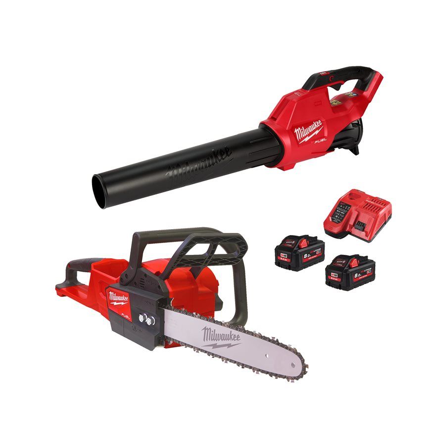 Набір інструмента садового акумуляторного MILWAUKEE M18 FPP2OP2-802 (зарядний пристрій М12-18 FC, 2 акумулятори М18 НВ8 Аг. M18 (4933492817)