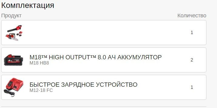 Набір інструмента садового акумуляторного MILWAUKEE M18 FPP2OP2-802 (зарядний пристрій М12-18 FC, 2 акумулятори М18 НВ8 Аг. M18 (4933492817)