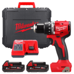 Дриль-шуруповерт з ударом акумуляторний безщітковий MILWAUKEE, M18 BLPDRC-202C, 60,5Нм (зарядний пристрій М12-18 С, 2 акумулятор (4933492822)