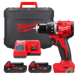 Дриль-шуруповерт акумуляторний безщітковий MILWAUKEE M18 BLDDRC-202C, 60,5Нм (зарядний пристрій М12-18 С, 2 акумулятори М18 В2 2 (4933492833)