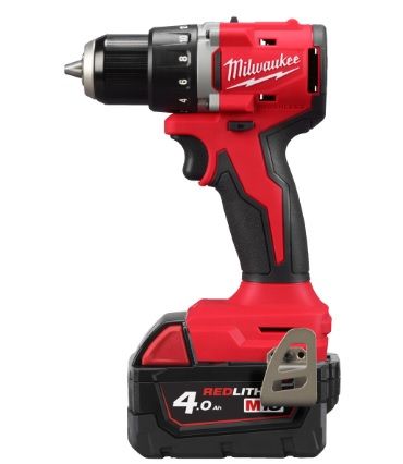 Дриль-шуруповерт акумуляторний безщітковий MILWAUKEE M18 BLDDRC-402C, 60,5Нм (зарядний пристрій М12-18 С, 2 акумулятори М18 В4 4 (4933492834)