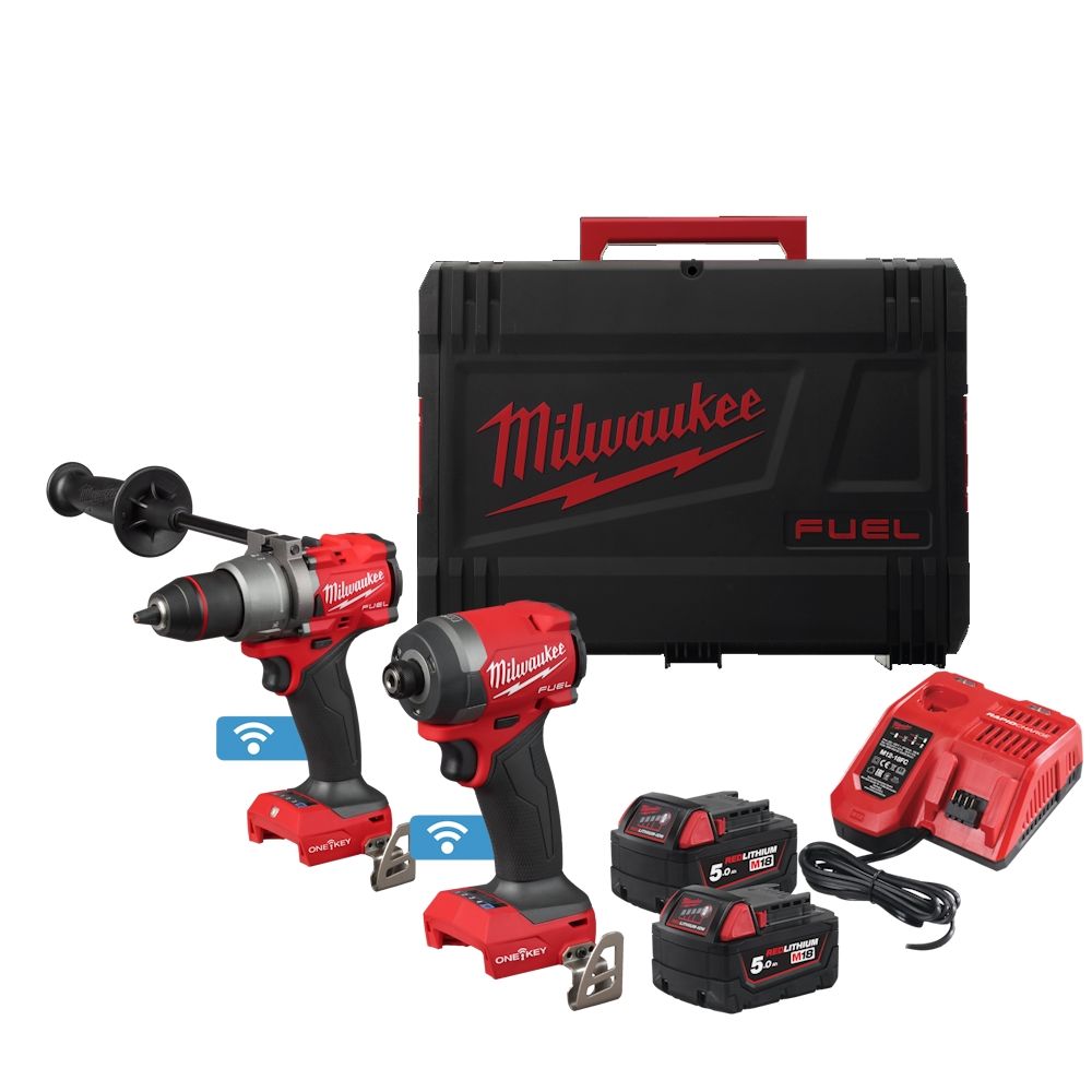 Набір інстр.акум. MILWAUKEE, M18 ONEPP2A3-502X (ONEPD3, ONEID2, зар.пр., 2акум.Х5Аг,HDкейс) (4933493244)