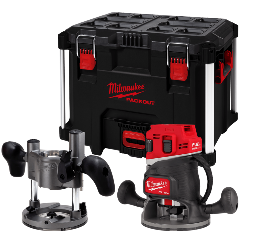 Фрезер акумулятрний кромкувальний MILWAUKEE, M18 FR12KIT-0P (цанги 8мм і 12мм, бічний упор, опорна плита, гайковий ключ, труба д (4933493305)