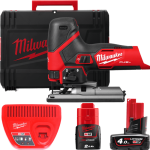 Лобзик акумуляторний безщітковий MILWAUKEE, M12 FJS-422X (зарядний пристрій С12 С, 1 акумулятор М12 В2 2Ач, 1 акумулятор М12 В4 (4933493348)
