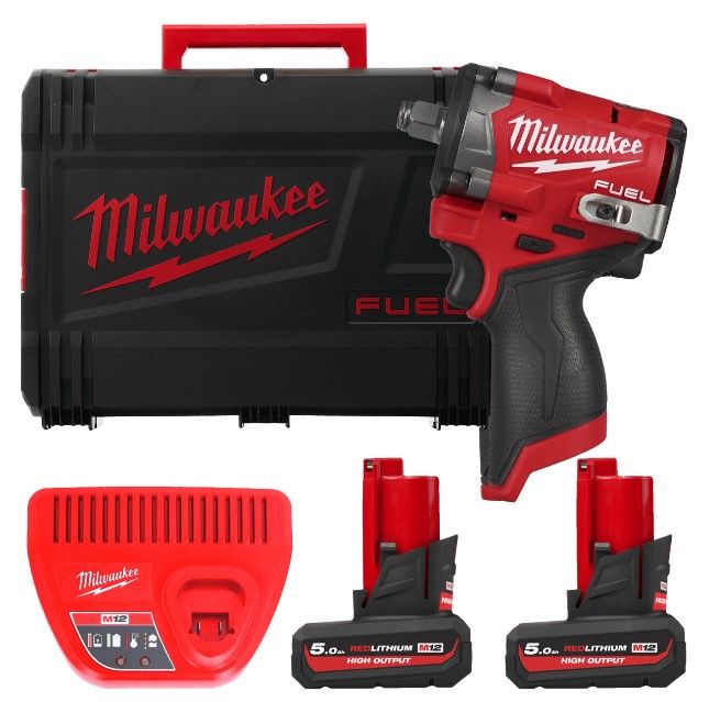 ГГайковерт акумуляторний безщітковий 1/2'' MILWAUKEE, M12 FCIWF12G3-502X, 746Нм, з кільцем (зарядний пристрій С12 С, 2 акумулято (4933493455)
