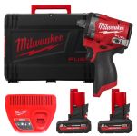 ГГайковерт акумуляторний безщітковий 1/2'' MILWAUKEE, M12 FCIWF12G3-502X, 746Нм, з кільцем (зарядний пристрій С12 С, 2 акумулято (4933493455)