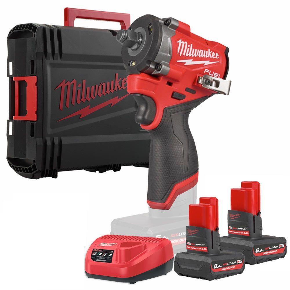 ГГайковерт акумуляторний безщітковий 1/2'' MILWAUKEE, M12 FCIWF12G3-502X, 746Нм, з кільцем (зарядний пристрій С12 С, 2 акумулято (4933493455)