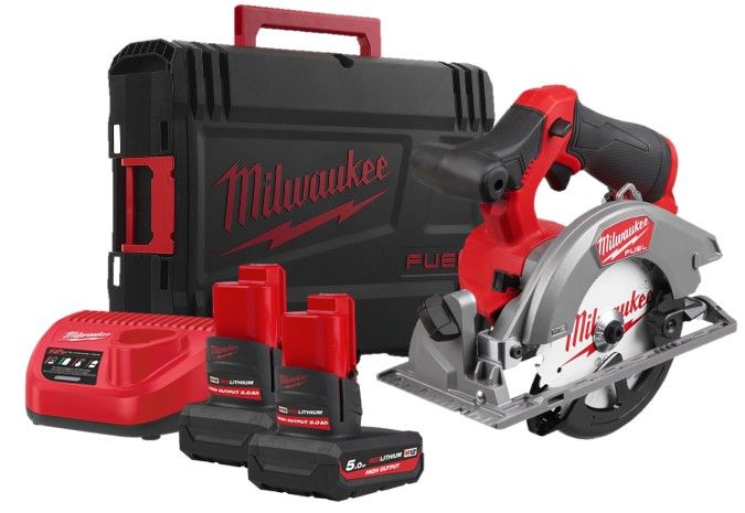 Пила дискова ручна акумуляторна безщіткова MILWAUKEE, M12 FCS442-502X, діаметр 140мм (зарядний пристрій С12 С, 2 акумулятори М12 (4933493489)