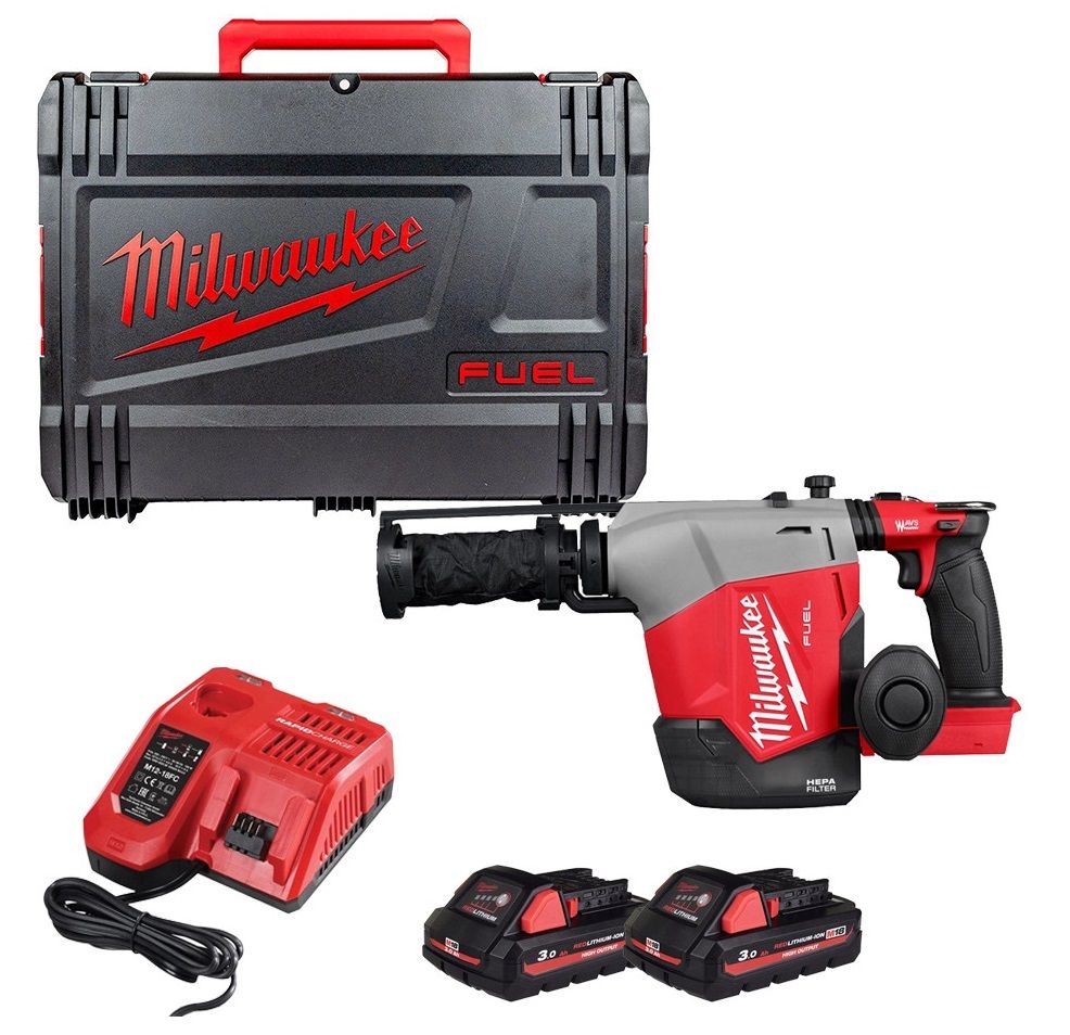 Перфоратор акумуляторний SDS-PLUS MILWAUKEE,M18 FHAFOH16-302X, 2,3 Дж (зарядний пристрій M12-18 FC, 2 акумулятори M18 HB3 3Аг, H (4933493533)