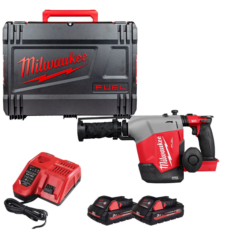 Перфоратор акумуляторний SDS-PLUS MILWAUKEE,M18 FHAFOH16-302X, 2,3 Дж (зарядний пристрій M12-18 FC, 2 акумулятори M18 HB3 3Аг, H (4933493533)